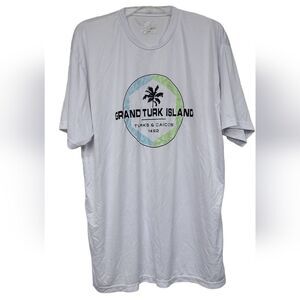 Grand Turk Island White Athletic Jersey Tee XL Caribbean Cruise Men's Shirt